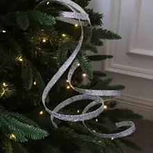 新作 螺旋形リボンのカラフルなシャンパンカラーのクリスマスツリー装飾用スパークリングファイアワーク