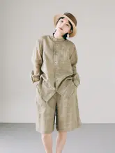 軽やかで透け感のあるリネン防寒シャツ【女性用・ゆったりしたデザイン・エレガント】