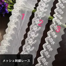 華やかな刺繍レーストリム【手作り材料・衣類装飾用】（セットアップ対応）