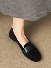 本革製 ラウンドトゥ ローヒール ローファーシューズ【快適ソフトソール・カジュアルデザイン】（セットアップ対応）