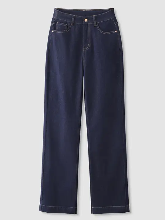 春夏用の高品質ストレートデニムパンツ【大きいサイズ・伸縮性・スリム効果】（セットアップ対応）