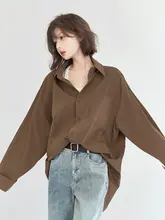 春用のカジュアル長袖シャツ【無地・ゆったりフィット・女性用】