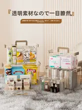 透明な持ち手付き収納ボックス【衣類・おもちゃ・ Snacks・本の整理に最適・大容量・プラスチック製】