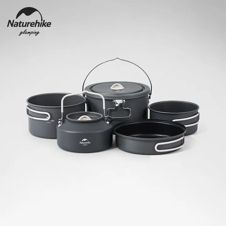 アルミ合金製キャンプ用調理器具【軽量・非粘着・持ち運び便利・アウトドア用】（セットアップ対応）