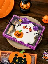 ハロウィン飾り用 カートゥーン吊り下げカード【ゴーストとジャック・オ・ランタン・クッキー用ボックス・キャンディボックス・カード・ベーキング用小物】