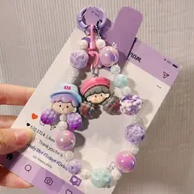 カラフルなキャラクターが特徴のスマホチェーン【可愛いデザイン・腕に優しくフィット・旅行やショッピングに最適】