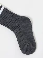 子供用ソックス【三本ライン・カラフルサメパンツに合わせて・春秋用・コットン】