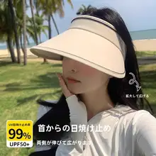 夏用空トップ日除け帽子【大つば・折りたたみ式・UVカット・アウトドア用】