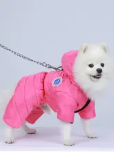冬用 犬用ダウンコート【小型犬・四足・保温・リード通し付き】
