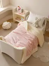 可愛いカートゥーンデザインのニットコットンブランケット【極上の柔らかさ・暖かい秋冬用】