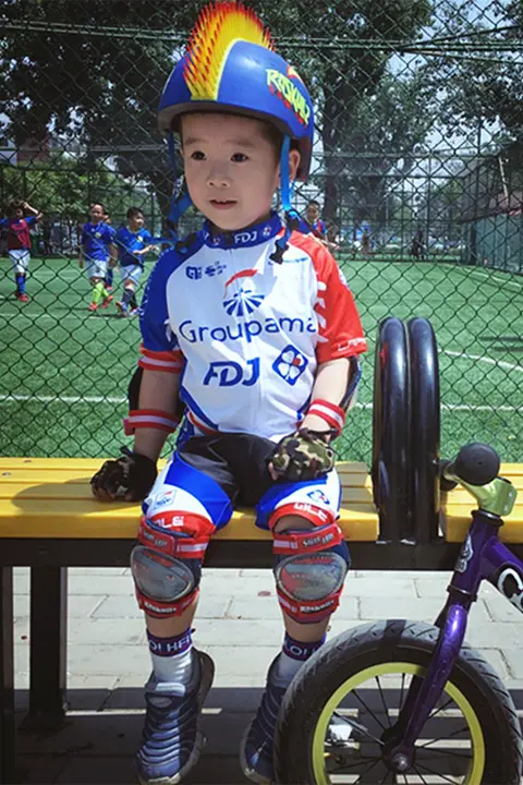 夏用子供用バランスバイク専用ライディングウェア【短袖・自転車・レーシング・スケート競技対応】（セットアップ対応）