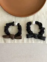 ヘアアクセサリー シュシュ パール ヘアアレンジ 低めお団子 上品