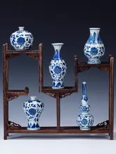 景徳鎮製 青花瓷ミニ花瓶【デスクトップ装飾用・特小サイズ】