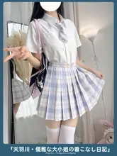 オリジナルチェック柄JK制服スカート【学生用・プリーツ・ハイウエスト】（セットアップ対応）