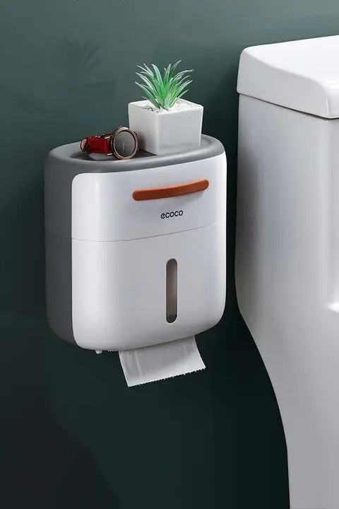 穴あけ不要の防水トイレットペーパー収納ボックス【衛生的で便利なデザイン】