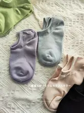 春夏用 薄手ショートソックス【コットン・透湿性・クルー丈・クリーム色・女性用】