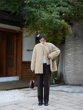 秋冬用ストレートパンツ【ウエストゴム・カジュアル・ブラウン】