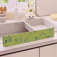 水跳ね防止アクリル製洗面台用ガード【古風・キッチン用】