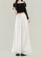 ワイドパンツ レディース テンセル ブラック ハイウエスト ドレープ感 ルーズ 上品 「Forever 21」