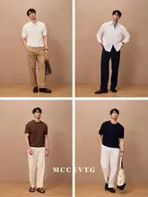 カジュアルなチノパンツ【コットン100%・ウォッシュ加工・無褶・ストレートレッグ】