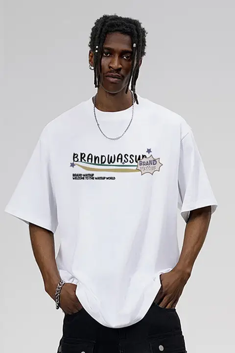 Tシャツ 半袖 ユニセックス ヘビーオンス オーバーサイズ アメリカンスタイル ストリート 接触冷感 夏 「WASSUP」