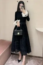 重要な場面に最適！ニットトップスとロングスカートの2点組（セットアップ対応）