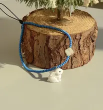 かわいいアニマルモチーフのカラーアクセサリー【ウサギ・アヒル・ク マ・四つ葉モチーフ・手首用・キーチェーン】