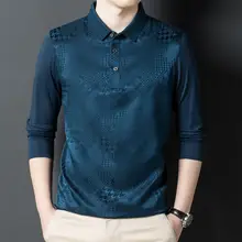 フランス製 シルク長袖ポロシャツ【男性用・春秋向け・高級感】