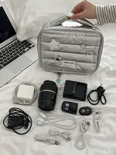 コンパクトで便利！モバイル用充電器収納ポーチ【多機能・便利な分区デザイン・旅行用】