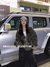 NIUGUGU カジュアル迷彩デザインフード付きスウェットシャツ【レトロ・長袖・ルーズフィット】