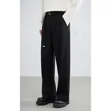 ライセールコットン混紡のベルトデザインストレートワイドパンツ【メンズ・カジュアル・春夏用】