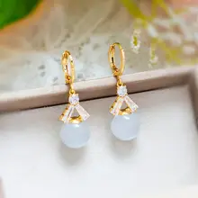 白月光の幸運ボールイヤリング【女性用・ファッション・軽やかさ・洗練されたデザイン】