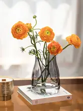 フラワーベース クリアガラス コンパクト リビング ダイニング テーブル インテリア ドライフラワー 生花 水生け 上品