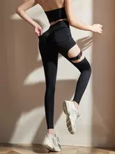 セクシーなレースアップデザインのヨガパンツ【速乾・スリムフィット・運動用】