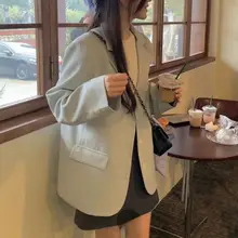 通勤向けのゆったり薄手コットン長袖ジャケット【韓国風・シンプルデザイン】