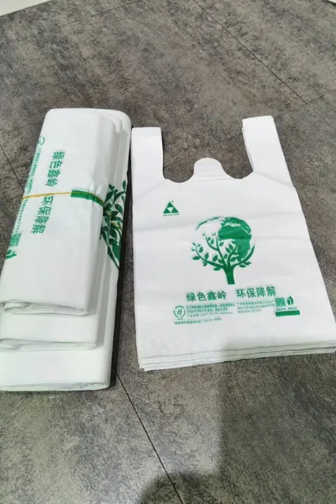 家庭用携帯生分解性エコプラスチックバッグ【ショッピング用・手提げ】