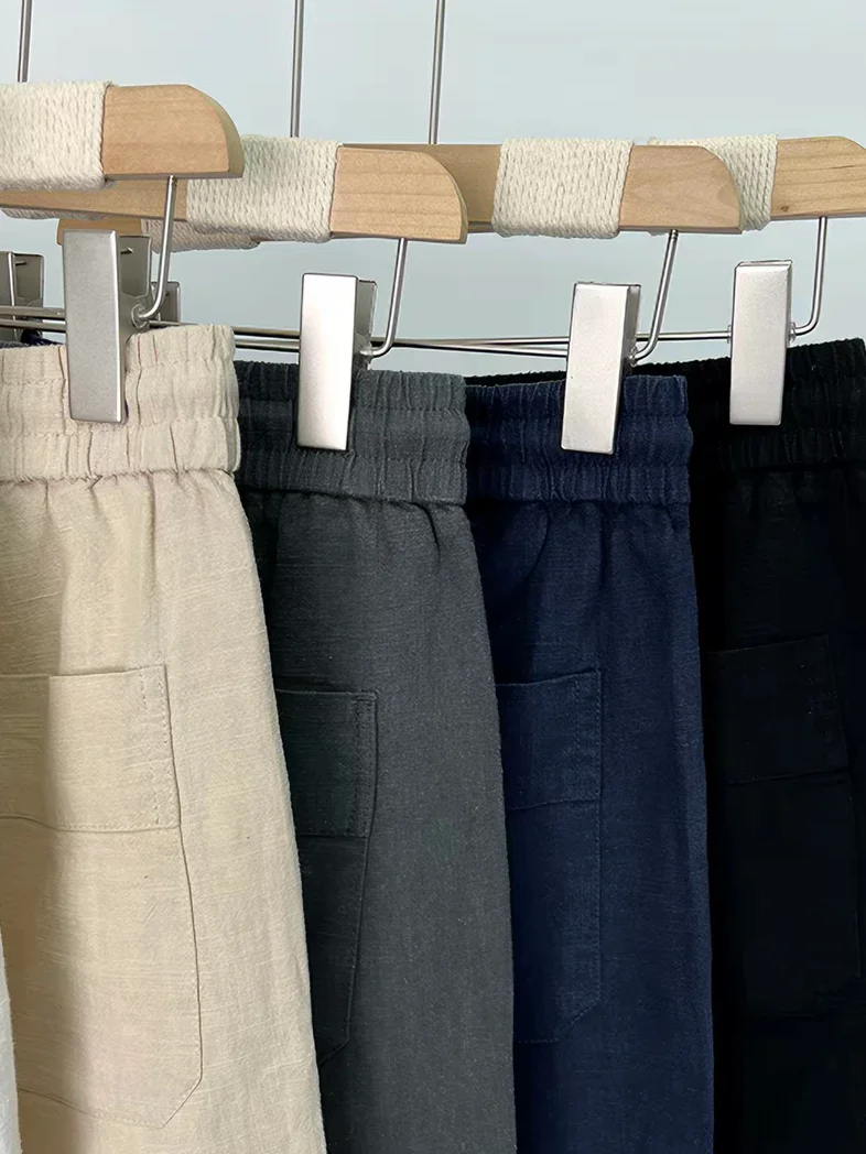 高級リネン製ショートパン  ツ：夏のカジュアルコーデに最適な五分丈パンツ
