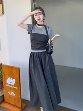 シンプルなデザイン！半袖Tシャツとハイウエストスカートの2点セット（セットアップ対応）