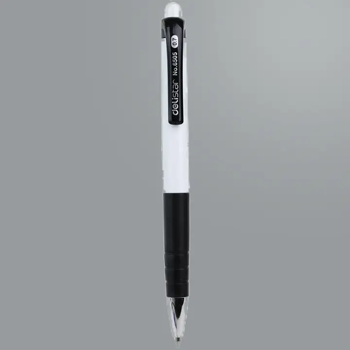 得力 6505 ボールペン 0.7mm 青ボタン付き 12本入り | オフィス用品