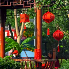 元宵節用 カラーペーパーランタン【DIY手書き装飾・空白タイプ・春の装飾用】