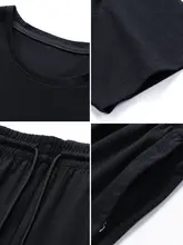 サマースポーツスーツメンズ2025新作コットン