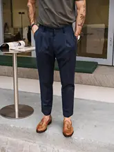 エイビーロウ メンズ テーパードパンツ【軽量ウール・イージーケア・9分丈】