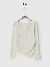 デザイン性のある斜裁Tシャツ【長綿素材・春夏用・ファッション性】