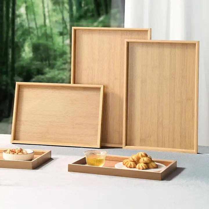 竹製トレー【長方形・茶器用・家庭用・カフェ・木製】