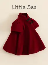 秋冬用レトロデザインの子供用チュニックドレス【バルーンスリーブ・中華風・お祝い用】
