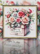 心の願い クロスステッチキット【花柄・小サイズ・リビング／寝室用】