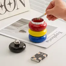 灰皿 蓋付き メラミン おしゃれ かわいい 上品 バイカラー オフィス 家庭用 リビング