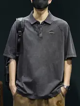 極上の柔らかさ コットン製 ポロシャツ【メンズ・半袖・レトロデザイン・ウォッシュ加工】