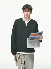 重ね着風Vネック長袖Tシ ャツ【春秋用・無帽・男女兼用】（セットアップ対応）