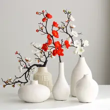 北欧風の陶器製小花瓶【リビング用・シンプルデザイン・乾燥花に最適】